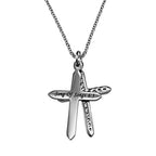 CZ Twin Cross Necklace KingdomWear