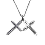 CZ Twin Cross Necklace KingdomWear
