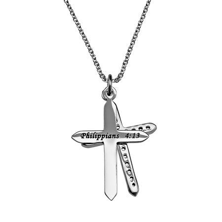 CZ Twin Cross Necklace KingdomWear