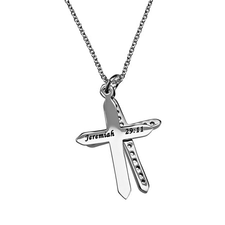 CZ Twin Cross Necklace KingdomWear