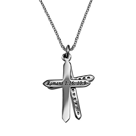 CZ Twin Cross Necklace KingdomWear