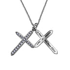CZ Twin Cross Necklace KingdomWear