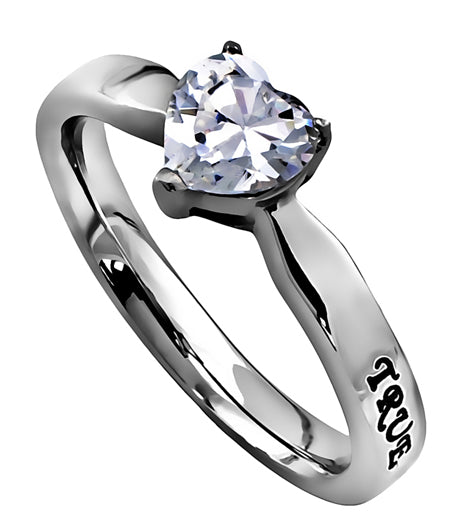 CZ Heart Ring - True Love Waits KingdomWear