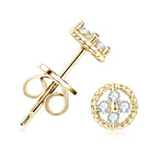 D-Color Moissanite Round Stud Earrings 925 Sterling Silver For Women Party BandsCo Straps