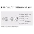D-Color Moissanite Round Stud Earrings 925 Sterling Silver For Women Party BandsCo Straps