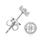 D-Color Moissanite Round Stud Earrings 925 Sterling Silver For Women Party BandsCo Straps
