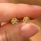 D-Color Moissanite Round Stud Earrings 925 Sterling Silver For Women Party BandsCo Straps