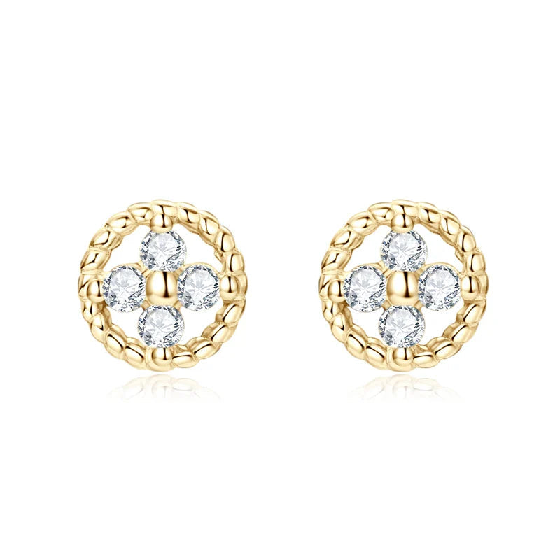 D-Color Moissanite Round Stud Earrings 925 Sterling Silver For Women Party BandsCo Straps
