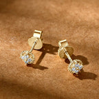 D-Color Moissanite Round Stud Earrings 925 Sterling Silver For Women Party BandsCo Straps