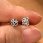 D-Color Moissanite Round Stud Earrings 925 Sterling Silver For Women Party BandsCo Straps