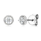 D-Color Moissanite Round Stud Earrings 925 Sterling Silver For Women Party BandsCo Straps