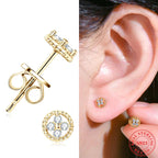 D-Color Moissanite Round Stud Earrings 925 Sterling Silver For Women Party BandsCo Straps
