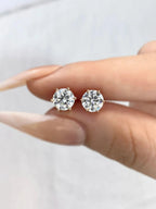 D Color Moissanite Stud Earrings 0.1-2ct Certified Lab Created 925 Sterling BandsCo Straps