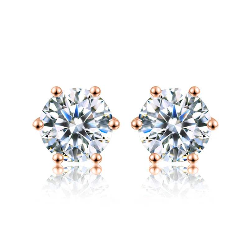 D Color Moissanite Stud Earrings 0.1-2ct Certified Lab Created 925 Sterling BandsCo Straps