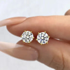 D Color Moissanite Stud Earrings 0.1-2ct Certified Lab Created 925 Sterling BandsCo Straps