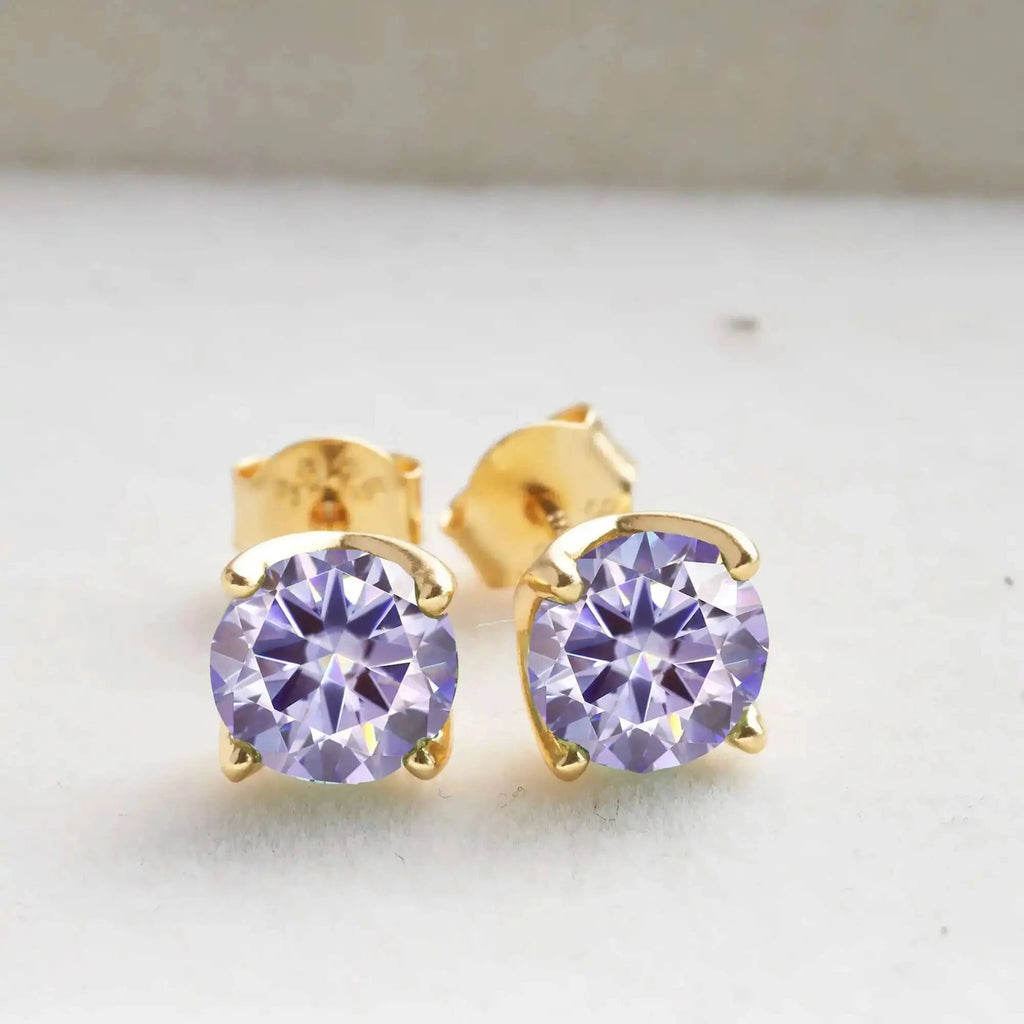 D Color Moissanite Stud Earrings 925 Sterling Silver 18K Gold Plated for Women BandsCo Straps