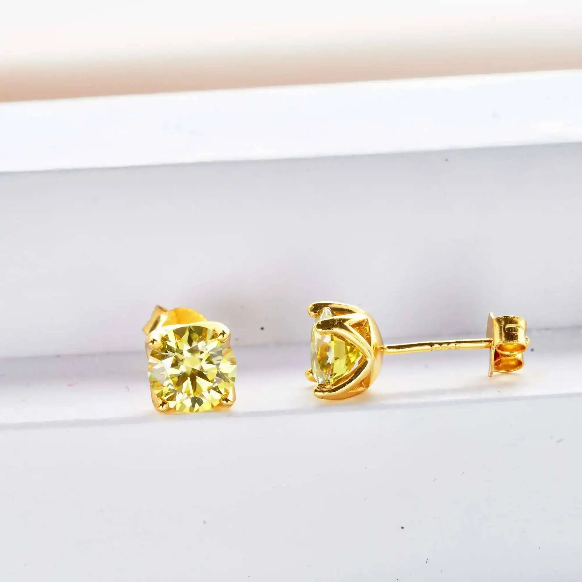 D Color Moissanite Stud Earrings 925 Sterling Silver 18K Gold Plated for Women BandsCo Straps