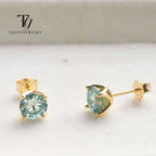 D Color Moissanite Stud Earrings 925 Sterling Silver 18K Gold Plated for Women BandsCo Straps