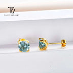 D Color Moissanite Stud Earrings 925 Sterling Silver 18K Gold Plated for Women BandsCo Straps