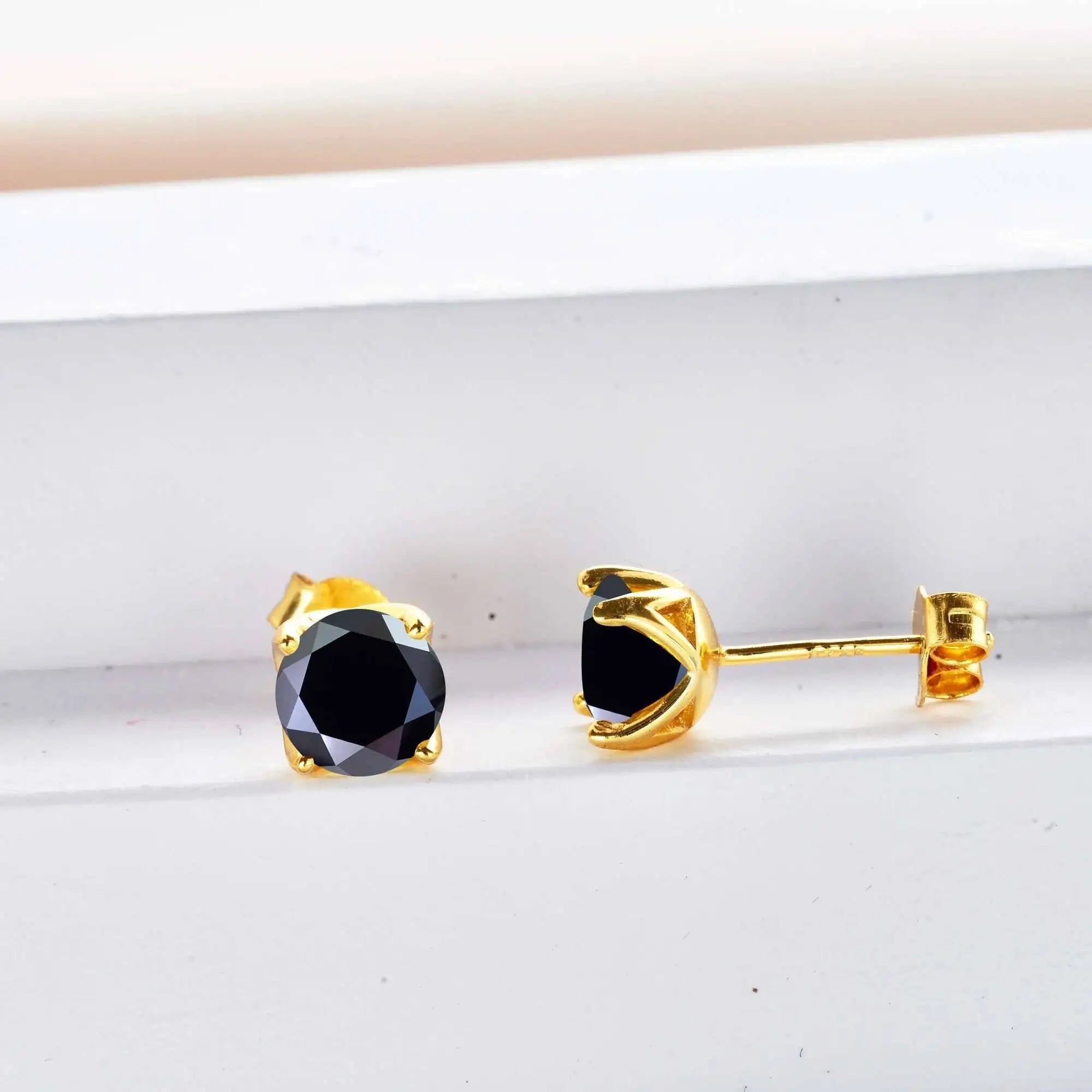 D Color Moissanite Stud Earrings 925 Sterling Silver 18K Gold Plated for Women BandsCo Straps