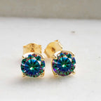 D Color Moissanite Stud Earrings 925 Sterling Silver 18K Gold Plated for Women BandsCo Straps