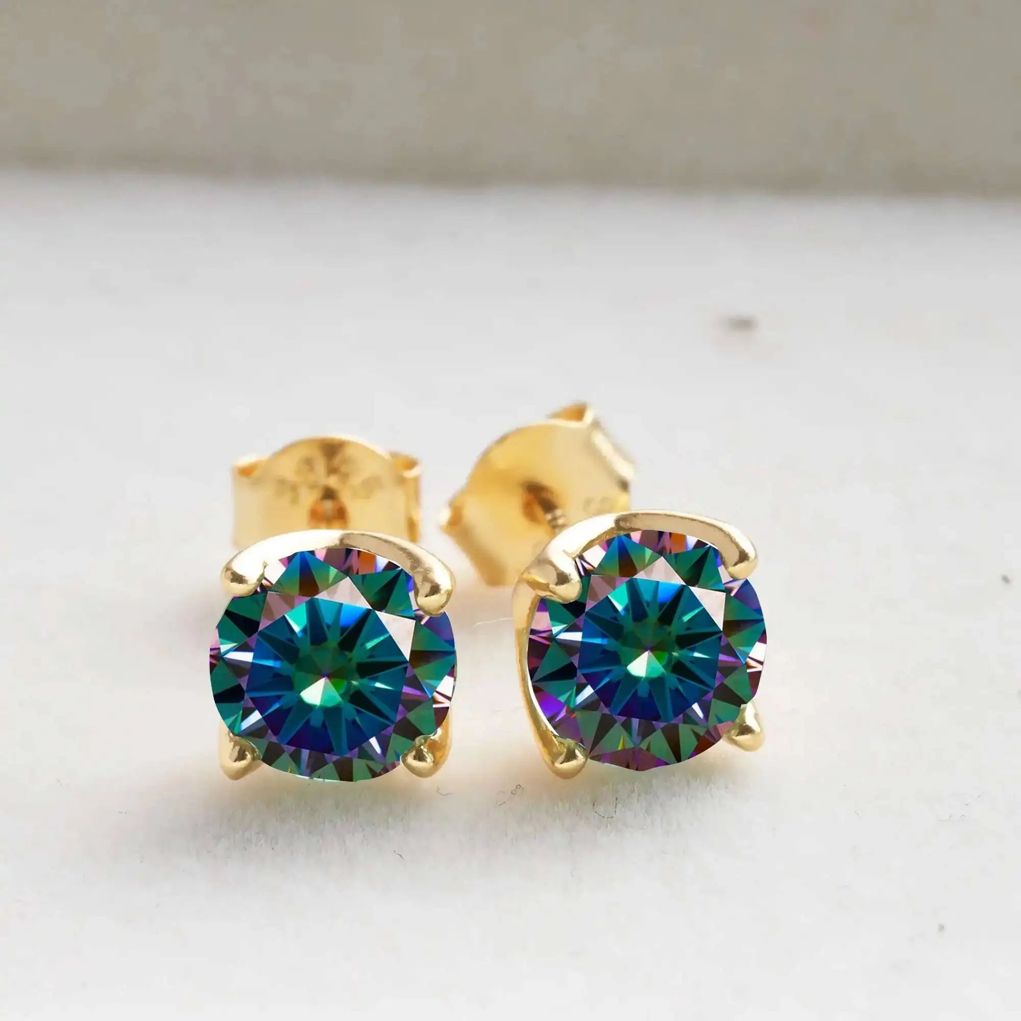 D Color Moissanite Stud Earrings 925 Sterling Silver 18K Gold Plated for Women BandsCo Straps