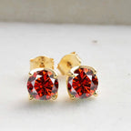 D Color Moissanite Stud Earrings 925 Sterling Silver 18K Gold Plated for Women BandsCo Straps