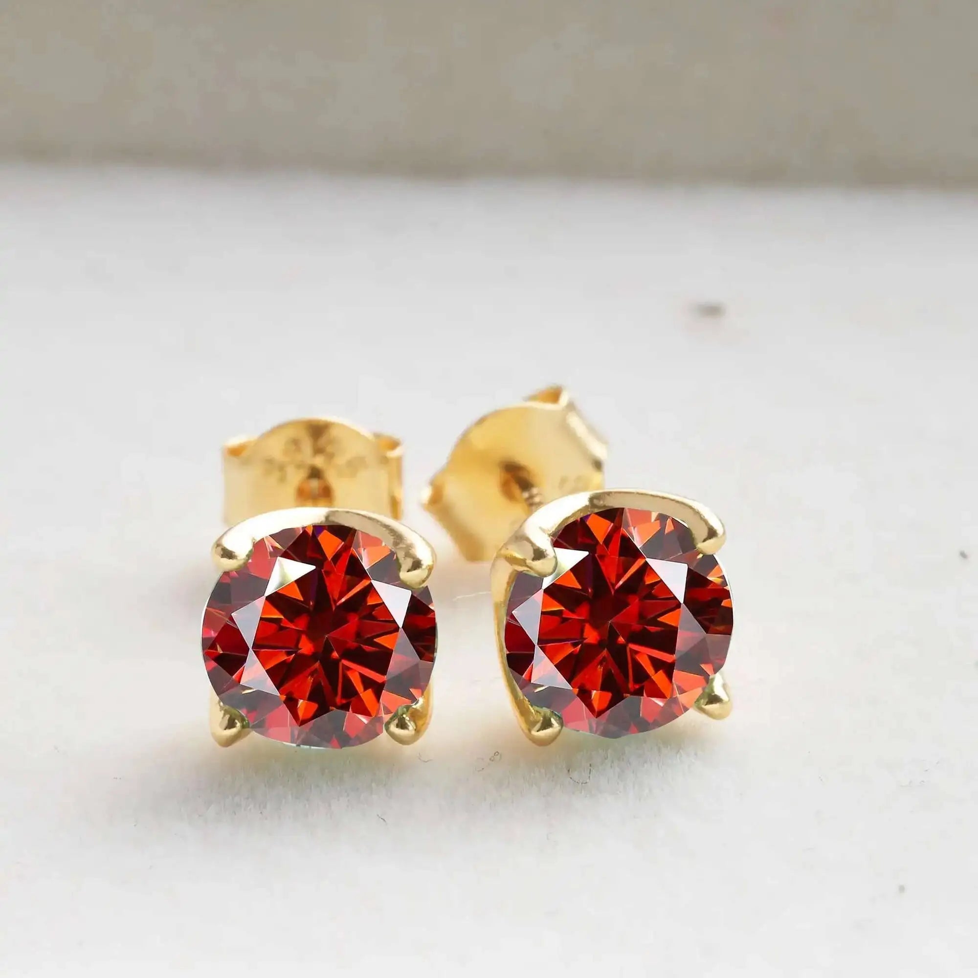 D Color Moissanite Stud Earrings 925 Sterling Silver 18K Gold Plated for Women BandsCo Straps