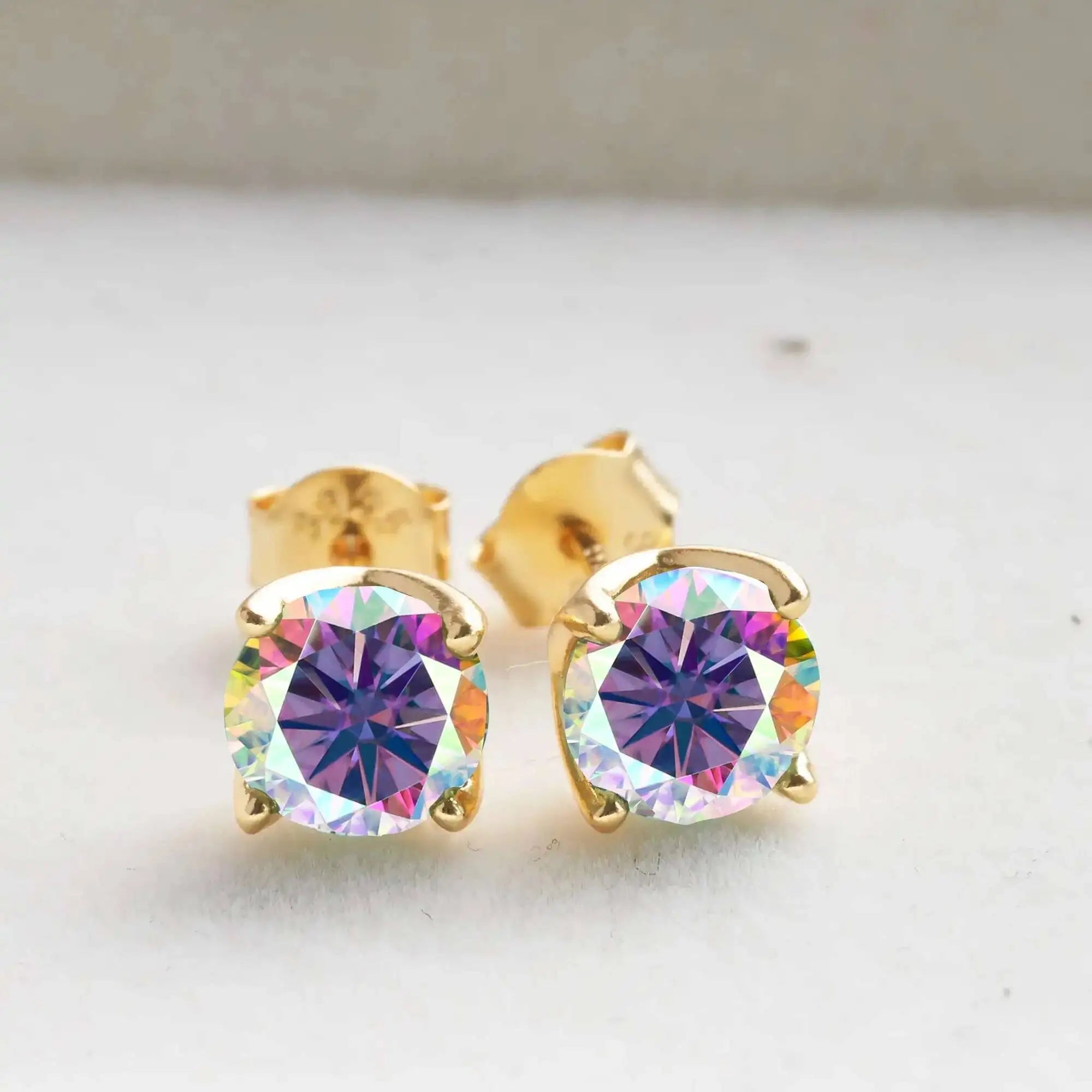 D Color Moissanite Stud Earrings 925 Sterling Silver 18K Gold Plated for Women BandsCo Straps