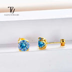 D Color Moissanite Stud Earrings 925 Sterling Silver 18K Gold Plated for Women BandsCo Straps