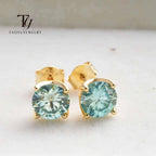 D Color Moissanite Stud Earrings 925 Sterling Silver 18K Gold Plated for Women BandsCo Straps