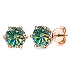0.5-1ct D Color Moissanite Stud Earrings 925 Sterling Silver Gold Plated BandsCo Straps