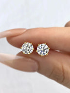 D Color Moissanite Stud Earrings 0.1-2ct Certified Lab Created 925 Sterling BandsCo Straps