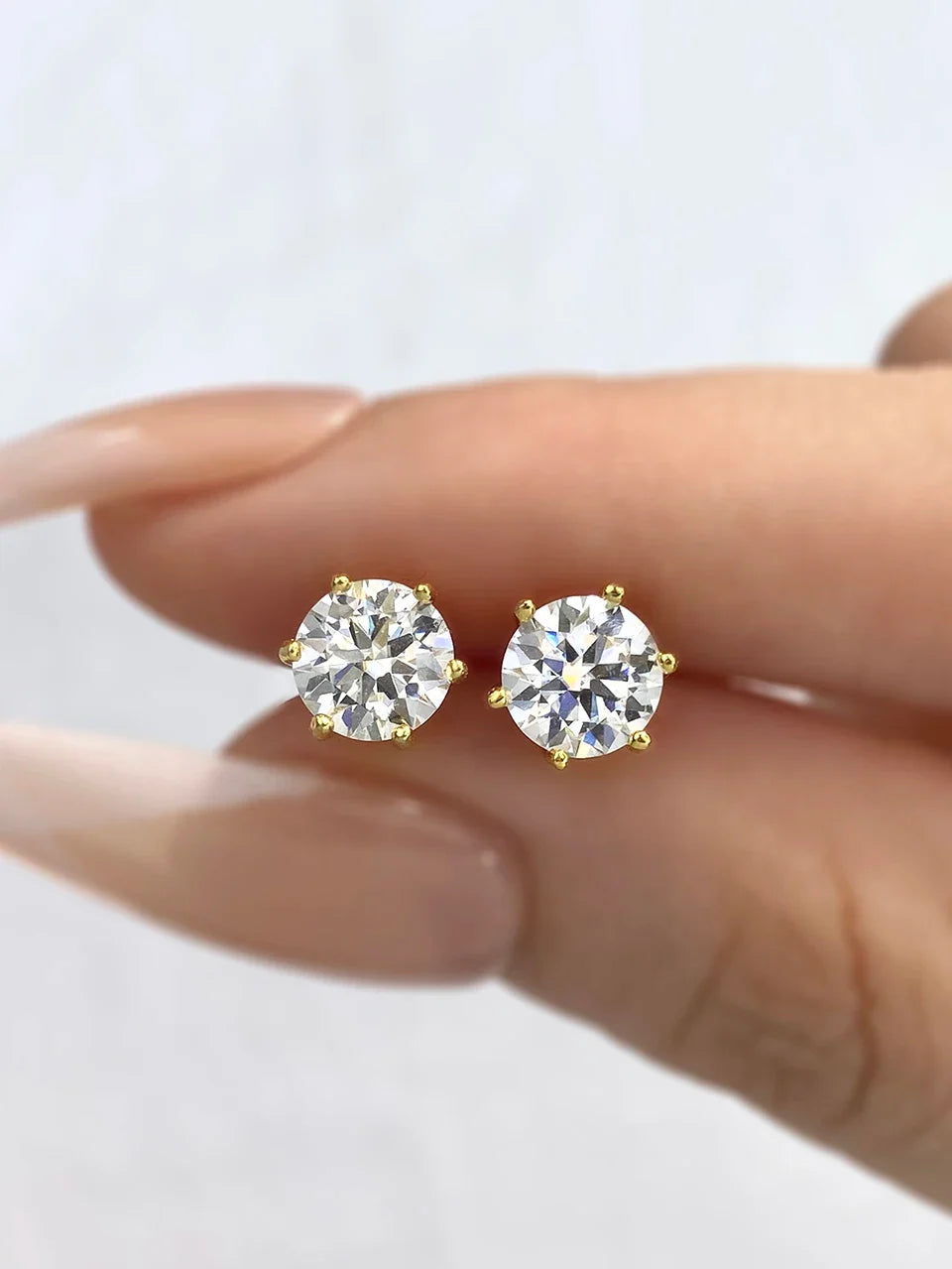 D Color Moissanite Stud Earrings 0.1-2ct Certified Lab Created 925 Sterling BandsCo Straps