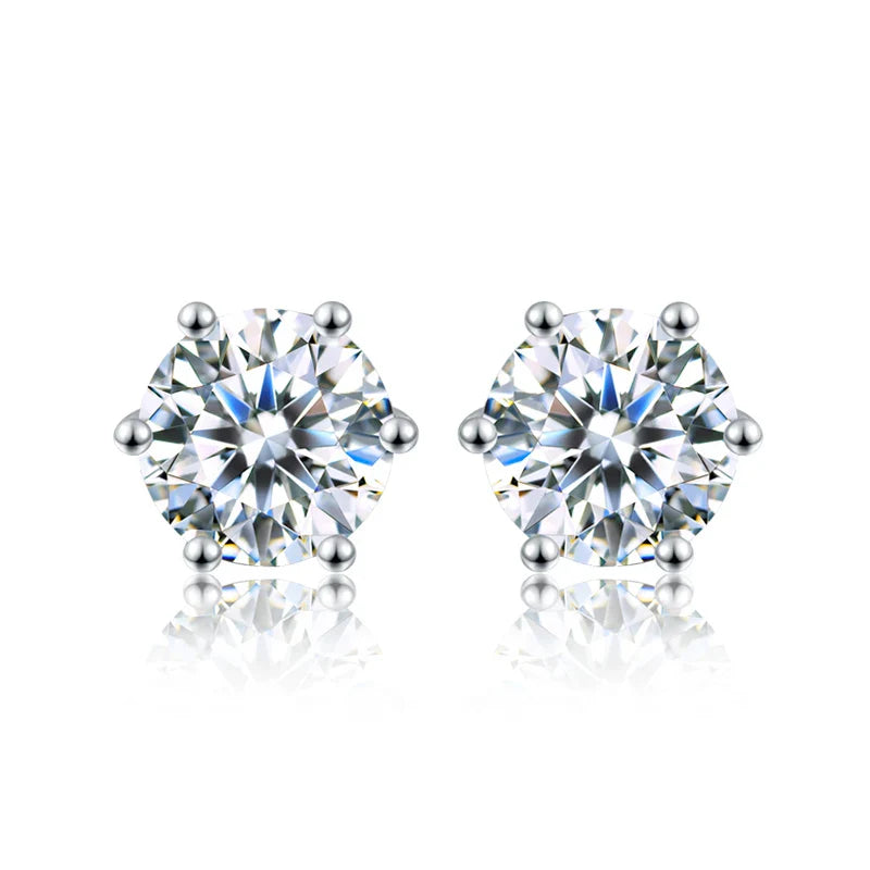 D Color Moissanite Stud Earrings 0.1-2ct Certified Lab Created 925 Sterling BandsCo Straps