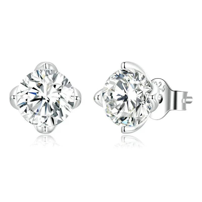 D Color VVS1 1ct Moissanite Stud Earrings 925 Sterling Silver Wedding Gift BandsCo Straps