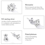 D Color VVS1 1ct Moissanite Stud Earrings 925 Sterling Silver Wedding Gift BandsCo Straps