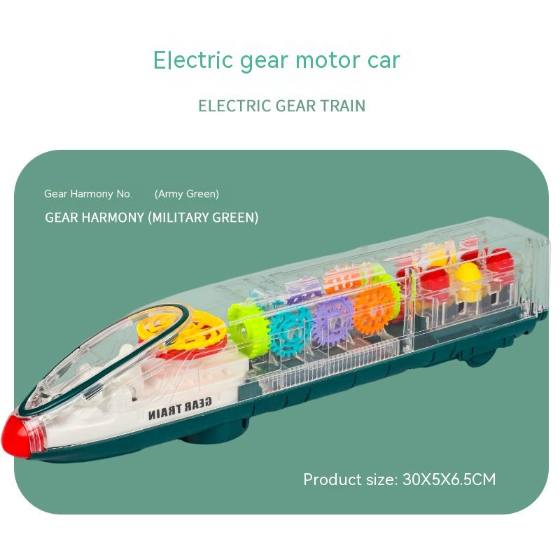 Transparent Gear Motor Car CRH Harmony Electric Universal Light Children's Educational Toys Pi-Mart