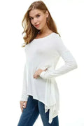 Women's Long-Sleeve Asymmetrical Hem Top - SJB-DIAMOND ELITES