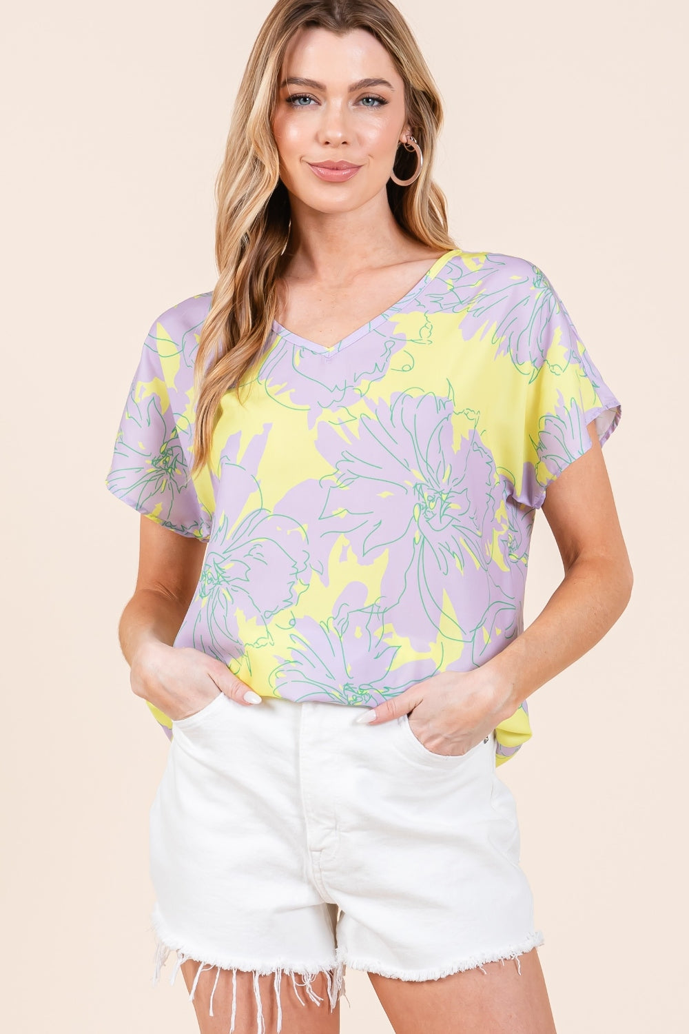 BOMBOM Floral Short Sleeve T-Shirt Lootquake LLC