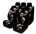 Car Seat Cover Full Package, Smoking Skull High Back Print 5-seater 7-piece Set Pi-Mart