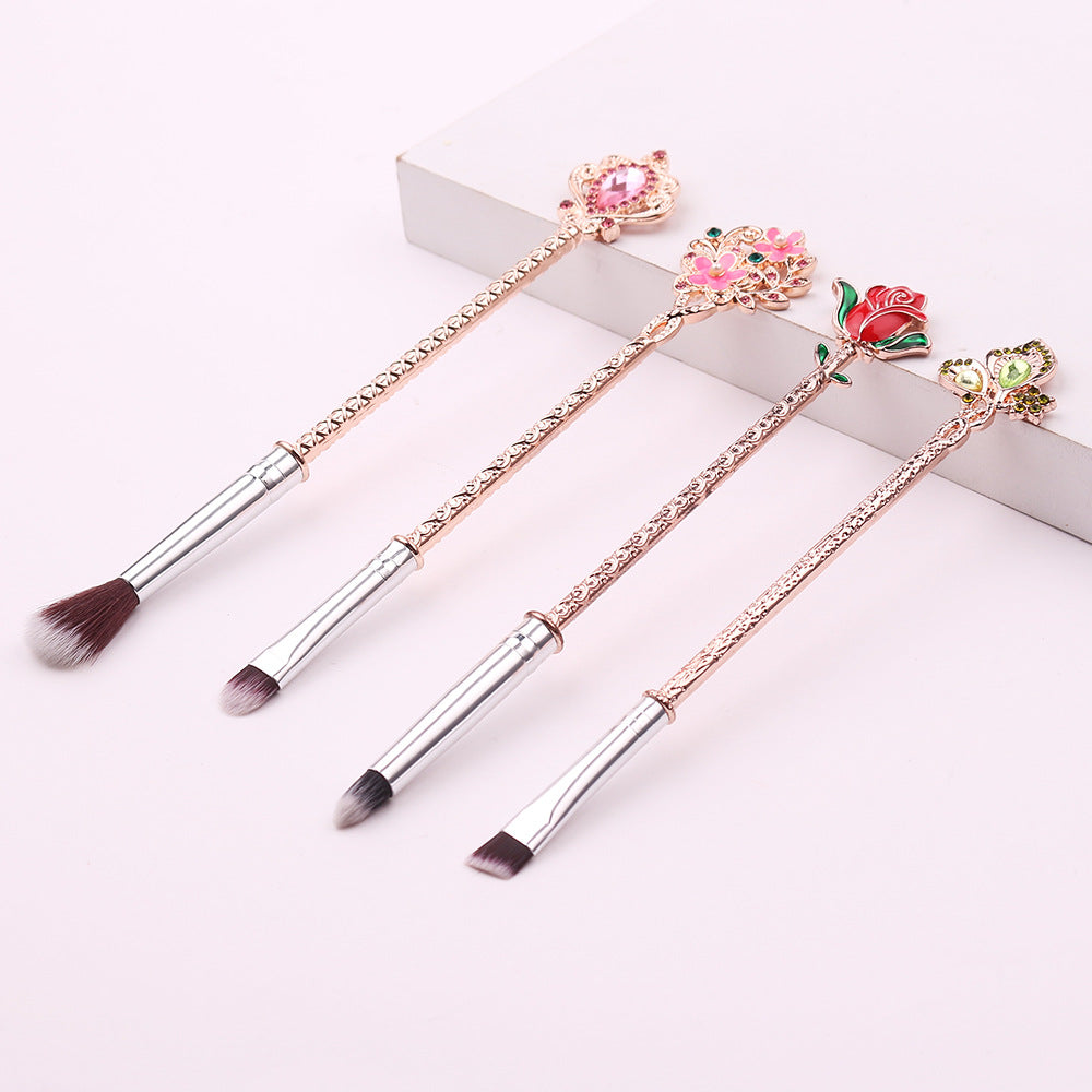 Beauty And The Beast Rose Makeup Brush Portable Makeup Tool Set Pi-Mart