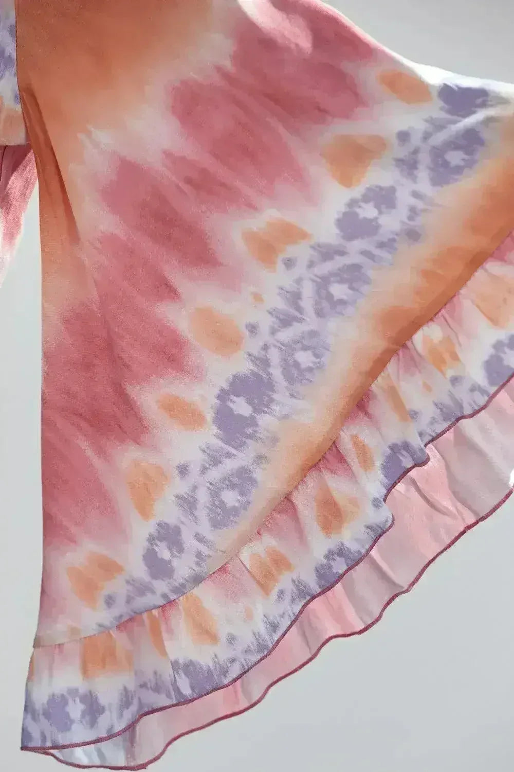 Bell-Sleeve Tie-Dye Crop Top – Flowy Sleeves & Stylish Design - SJB-DIAMOND ELITES