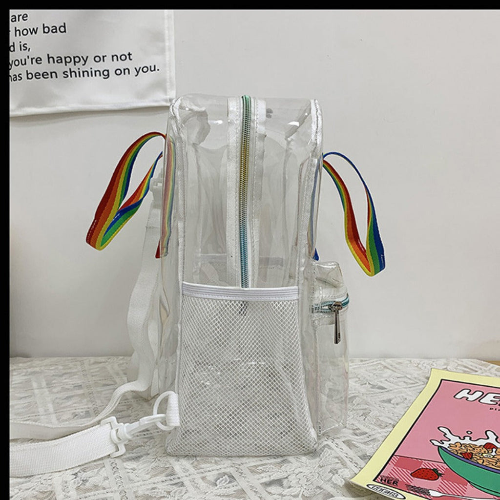 Waterproof PVC Backpack Purse with Clear Design, Durable and Stylish, Perfect for Travel, School, and Everyday Use School Bag Summer Waterproof PVC Beach Bag - SJB-DIAMOND ELITES