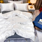 Satin Home Textile Quilt Cover Pillowcase Three-piece Set Pi-Mart