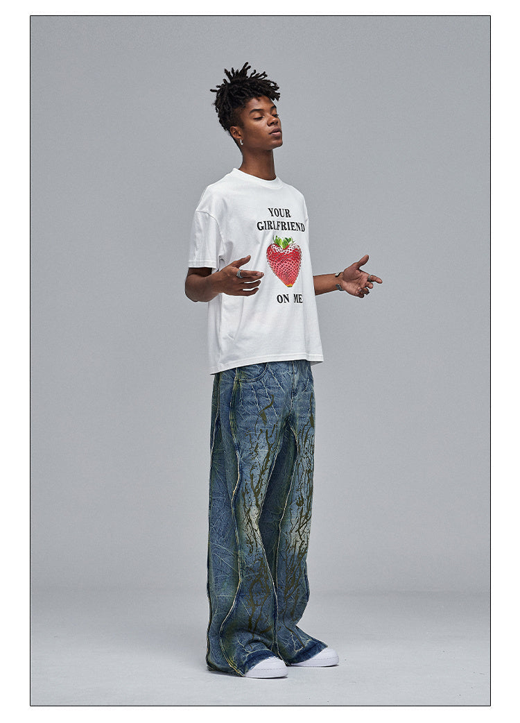 American Street Dirtyfit Heavy Industry Washed Distressed Wide Leg Jeans Design Sense Lootquake LLC