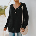 Women's Hooded V-neck Sweater T-shirt