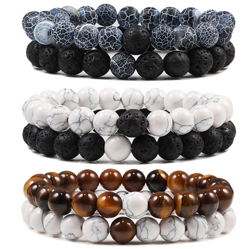 Tiger Eye Beaded Couples Bracelets - SJB-DIAMOND ELITES