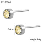 Stainless Steel Gold-plated Birthday Stone Constellation Diamond Bone Nail Pi-Mart