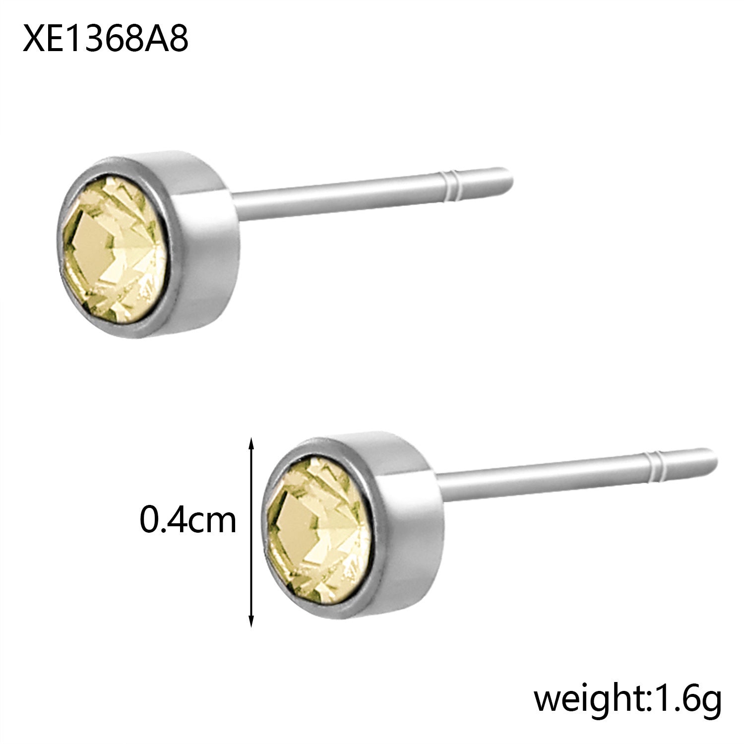 Stainless Steel Gold-plated Birthday Stone Constellation Diamond Bone Nail Pi-Mart